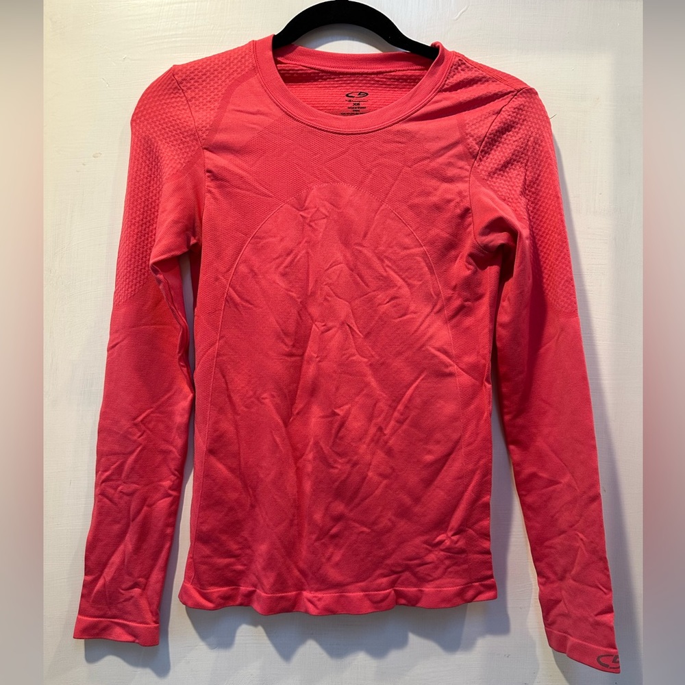 Champions athletic long sleeve top size xs hot pink